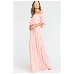 Show Me Your Mumu Wedding Pink Hacienda Off Shoulder Maxi Dress